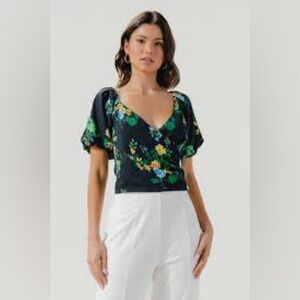 Delphine Floral Puff Sleeve Crop Top
